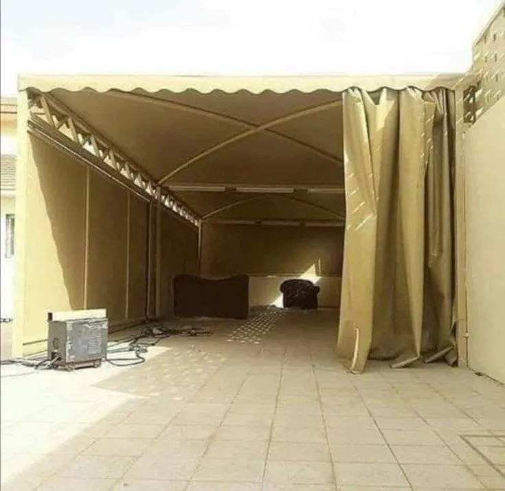 مظلات مغلقة تفصيل مظلات موقف سيارات غرب الرياض
