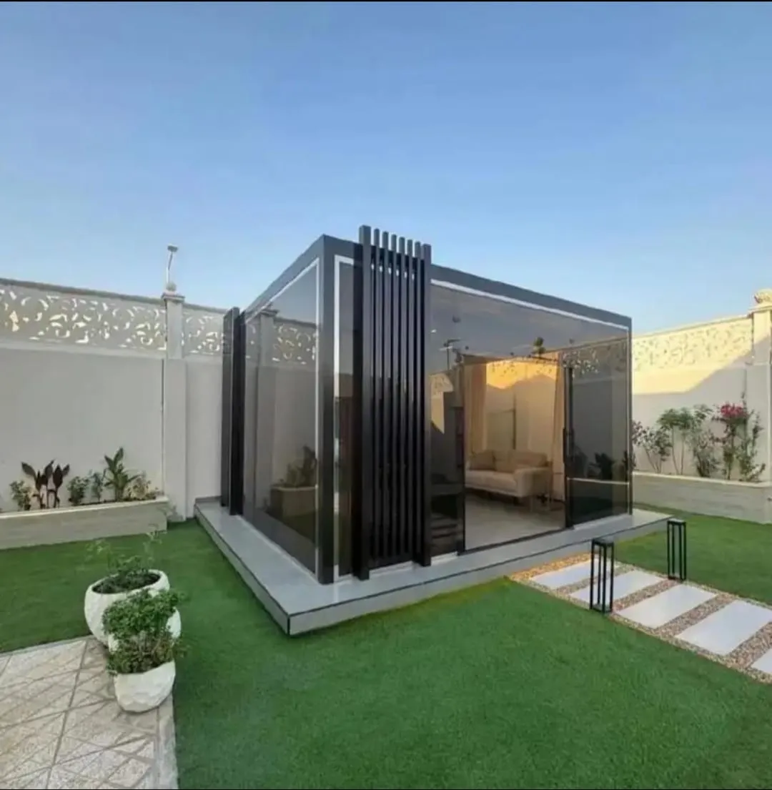 غرف جلسات خارجية زجاجية ورشة حدادة غرب الرياض