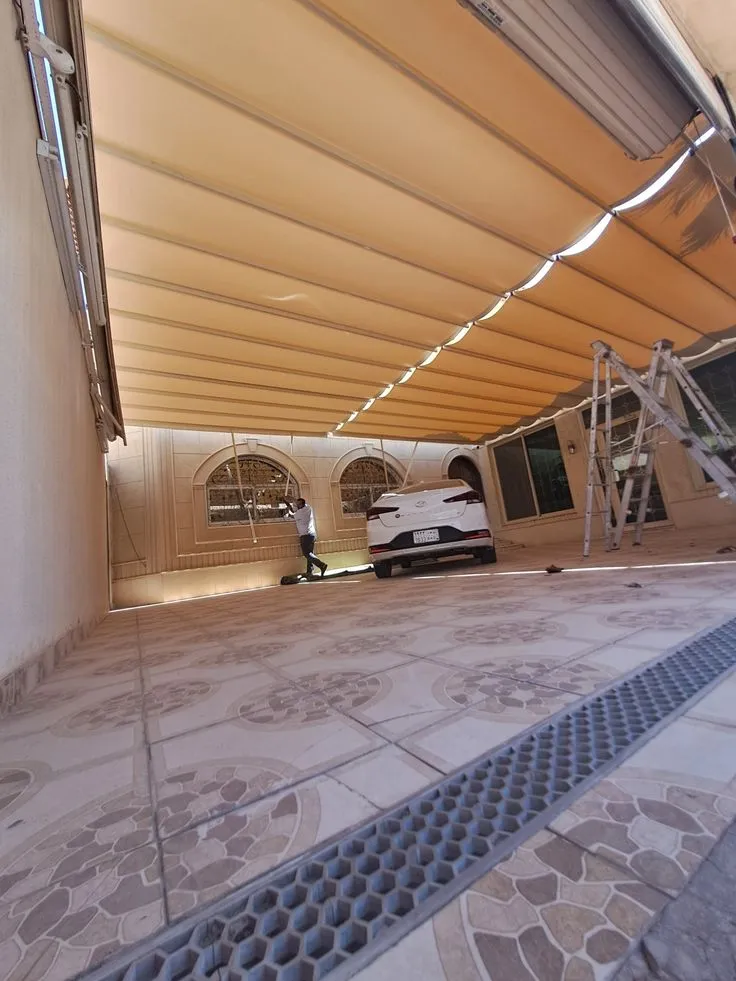 مظلات سيارات قابلة للسحب للفلل والمنازل جنوب الرياض