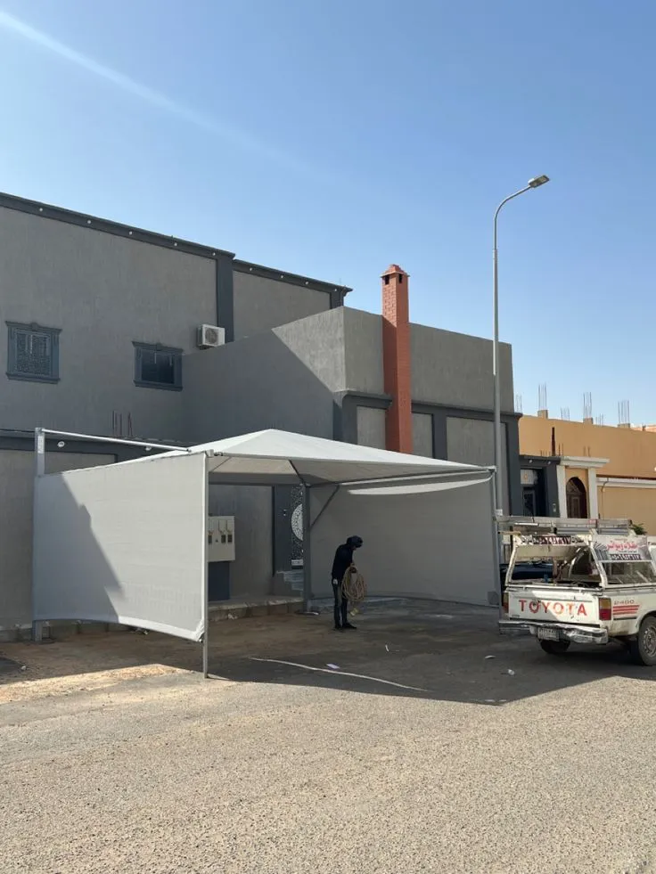 تصميم مظلات قماش PVC حديثة حي الحمراء و العارض والنرجس