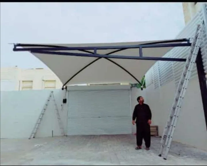 أنواع مظلات قماش للمنازل والفلل حي البن 