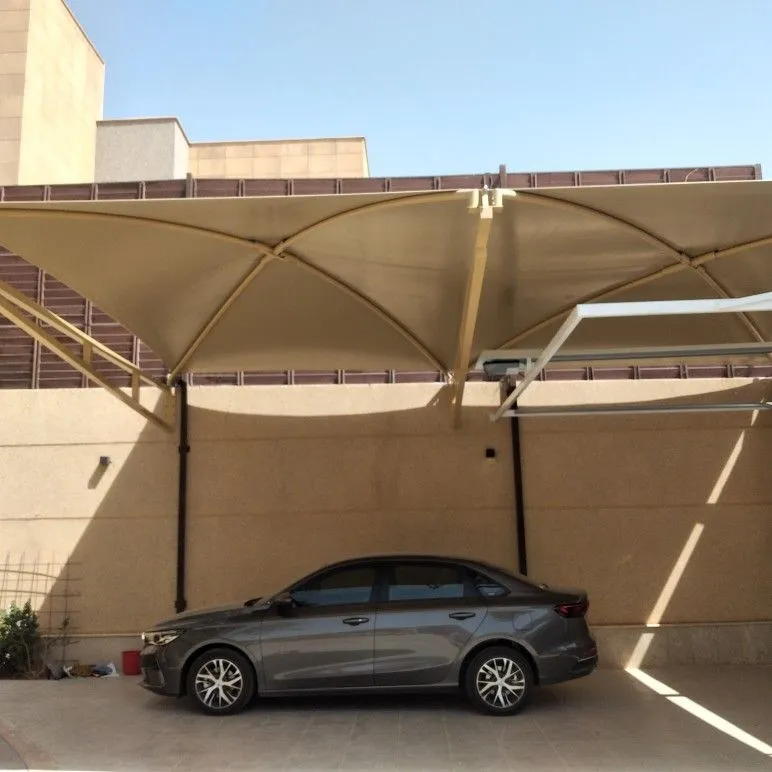 أشكال مظلات مواقف سيارات حديثة تناسب الفلل والشركات الرياض