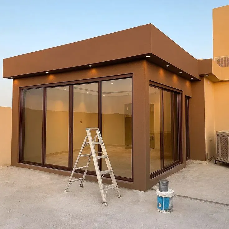 ديكور مجالس زجاج بإضاءة مخفية بالرياض